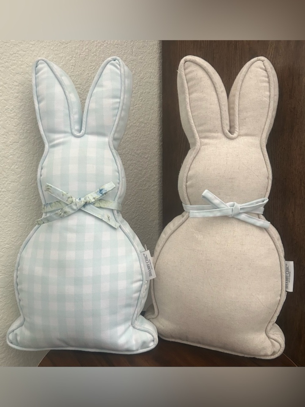 Two Shabby Chic Easter or Spring bunny rabbit accent pillows!